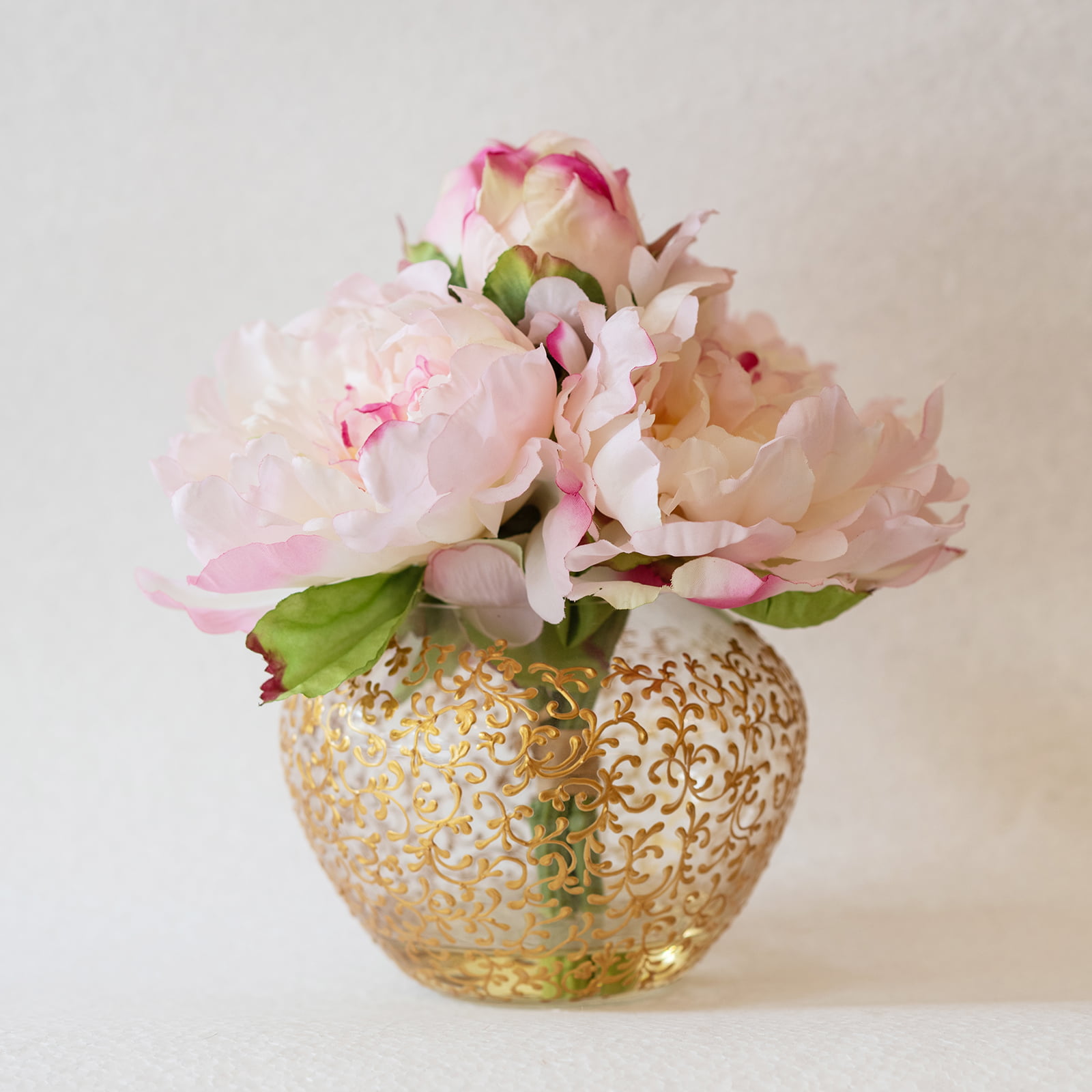 Hand painted vase with flowers