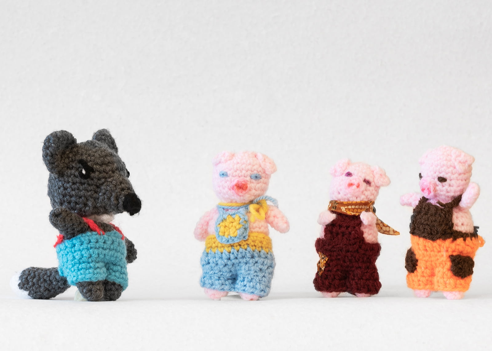 Hand Knitted Crochet Pigs