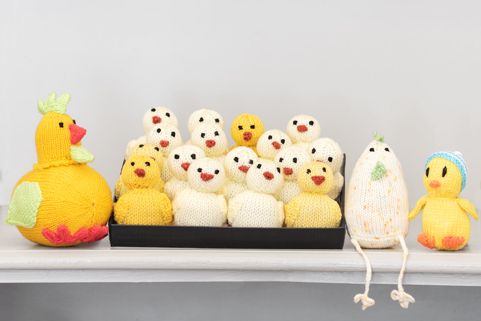 hand knitted easter chicks
