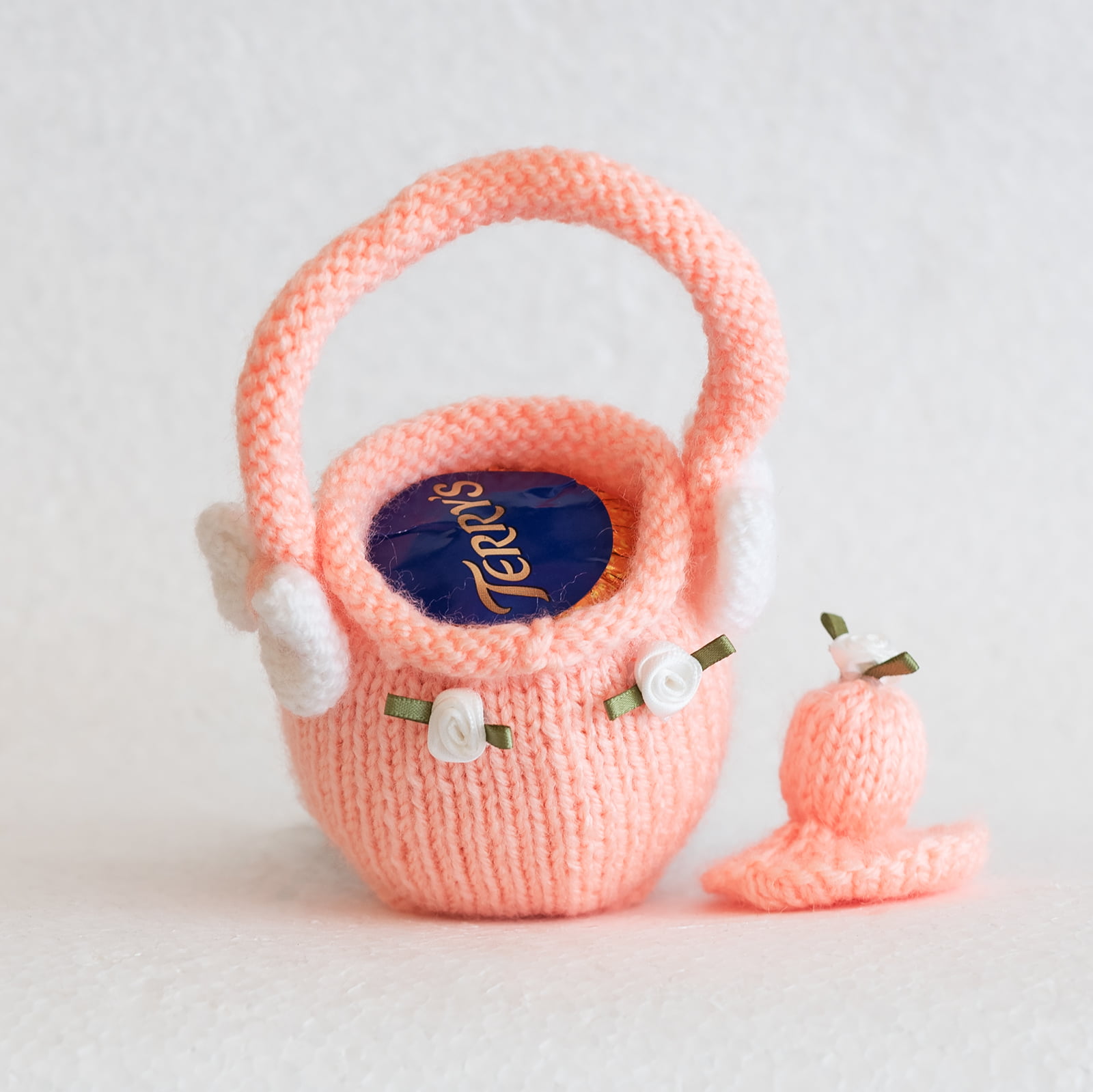 hand knitted egg basket