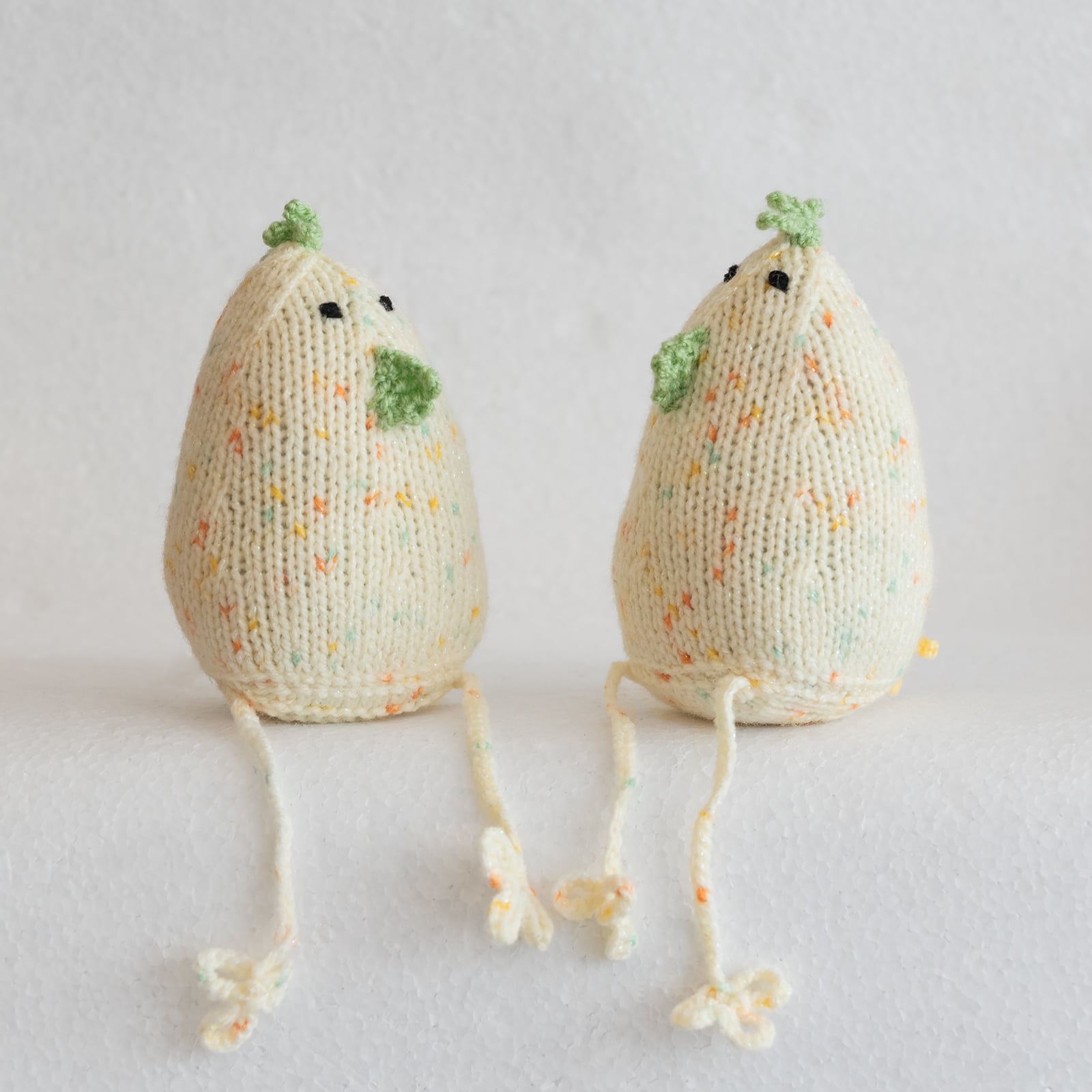 hand knitted chicks
