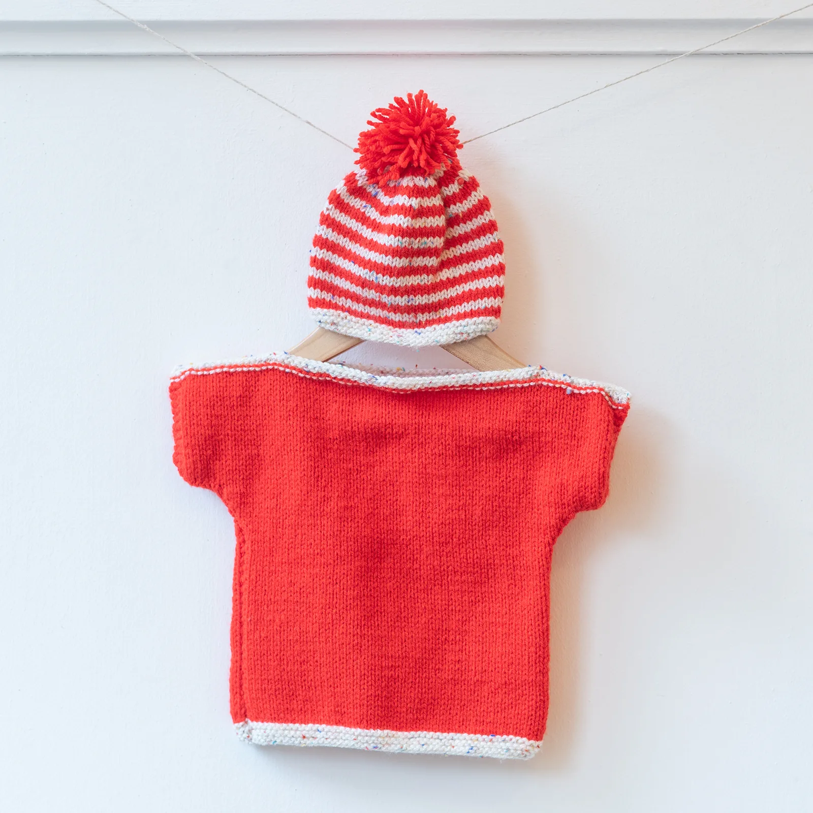 red stripe hat knit jumper set