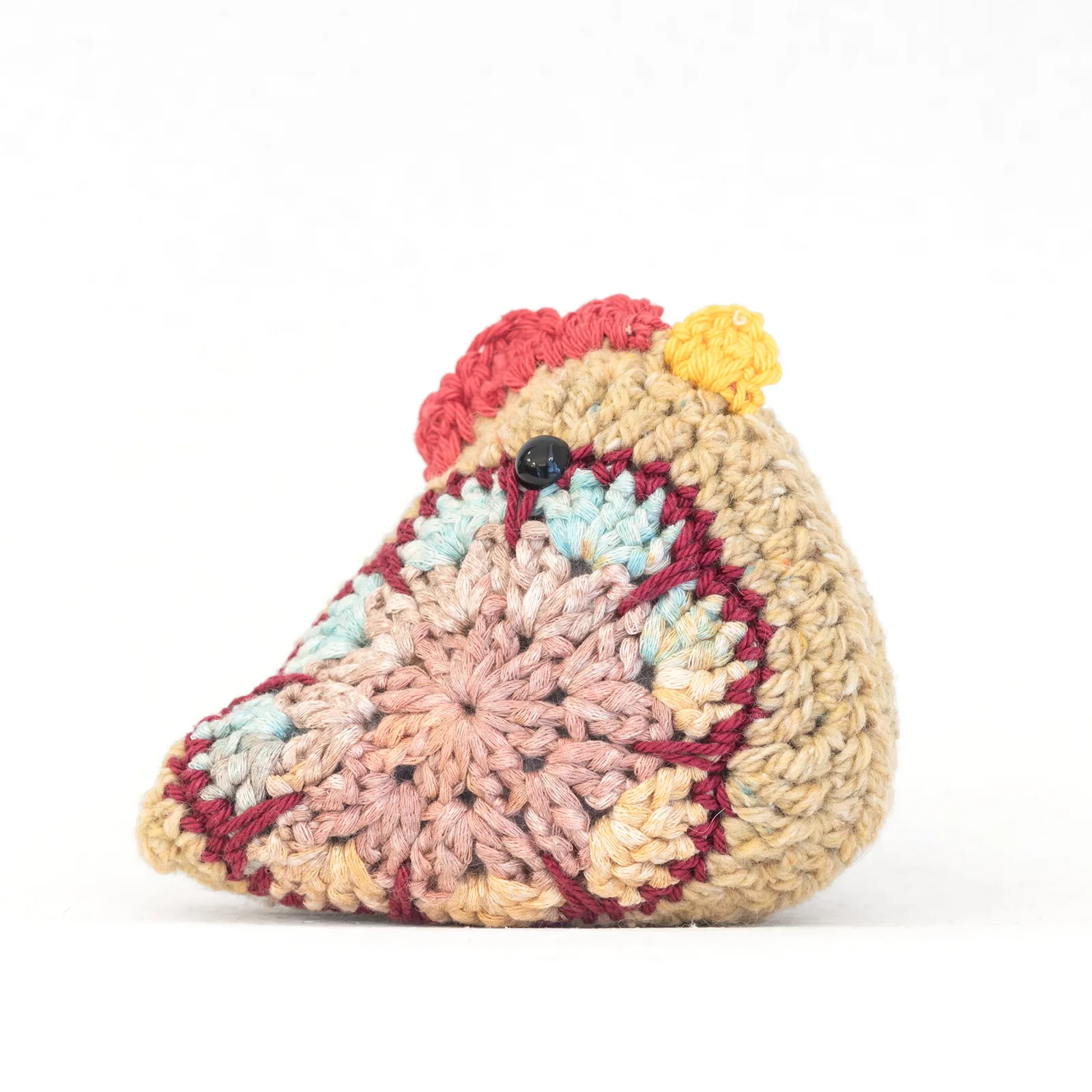 hand crochet chicken colourful