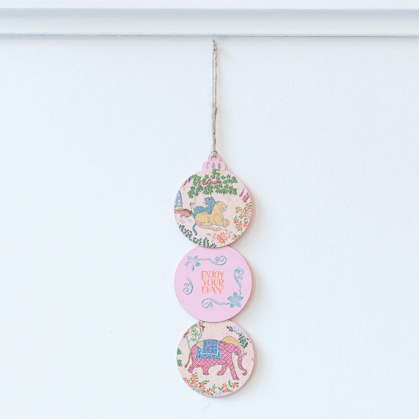 hand painted round decorations elephant