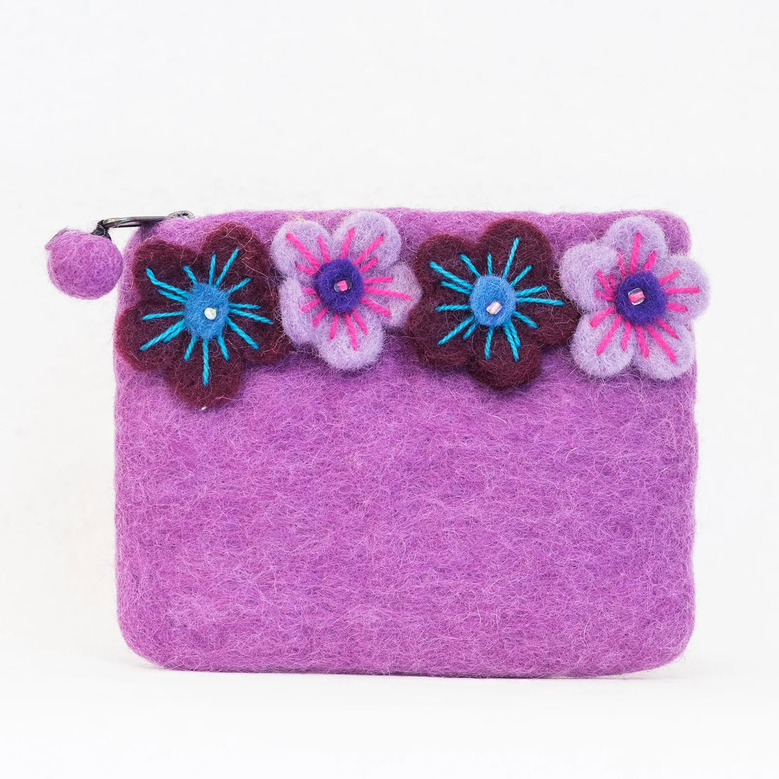 flet purple purse with flowers